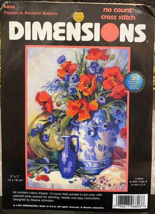 Dimensions #6806 “Poppies & Bachelor Buttons”