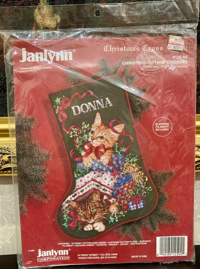 Janlynn Donna Vermillion Giampa “Christmas Kittens Stocking” 🎄🐱
