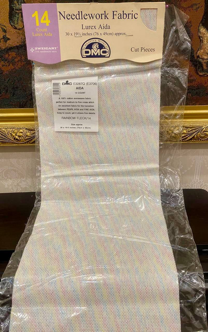 DMC / Zweigart — Lurex Aida “Rainbow Fleck” ✨🌈