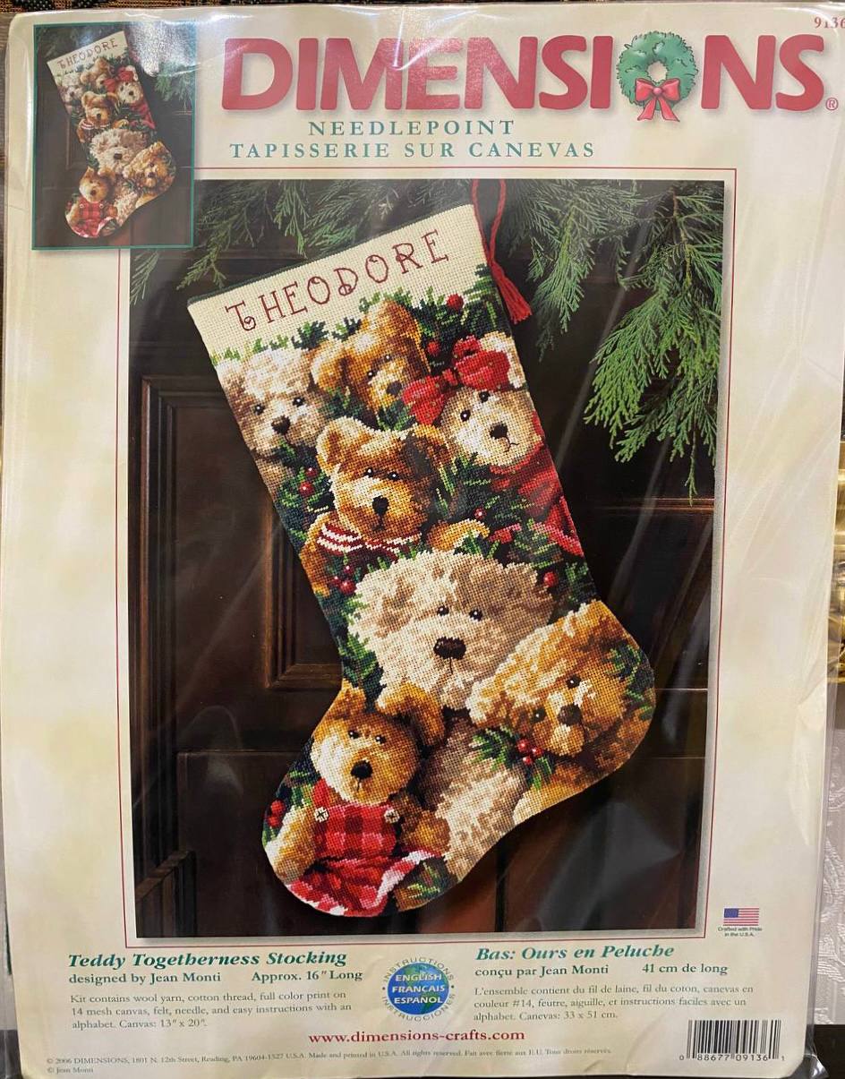 🎄 Dimensions «Teddy Togetherness Stocking» — фото 1