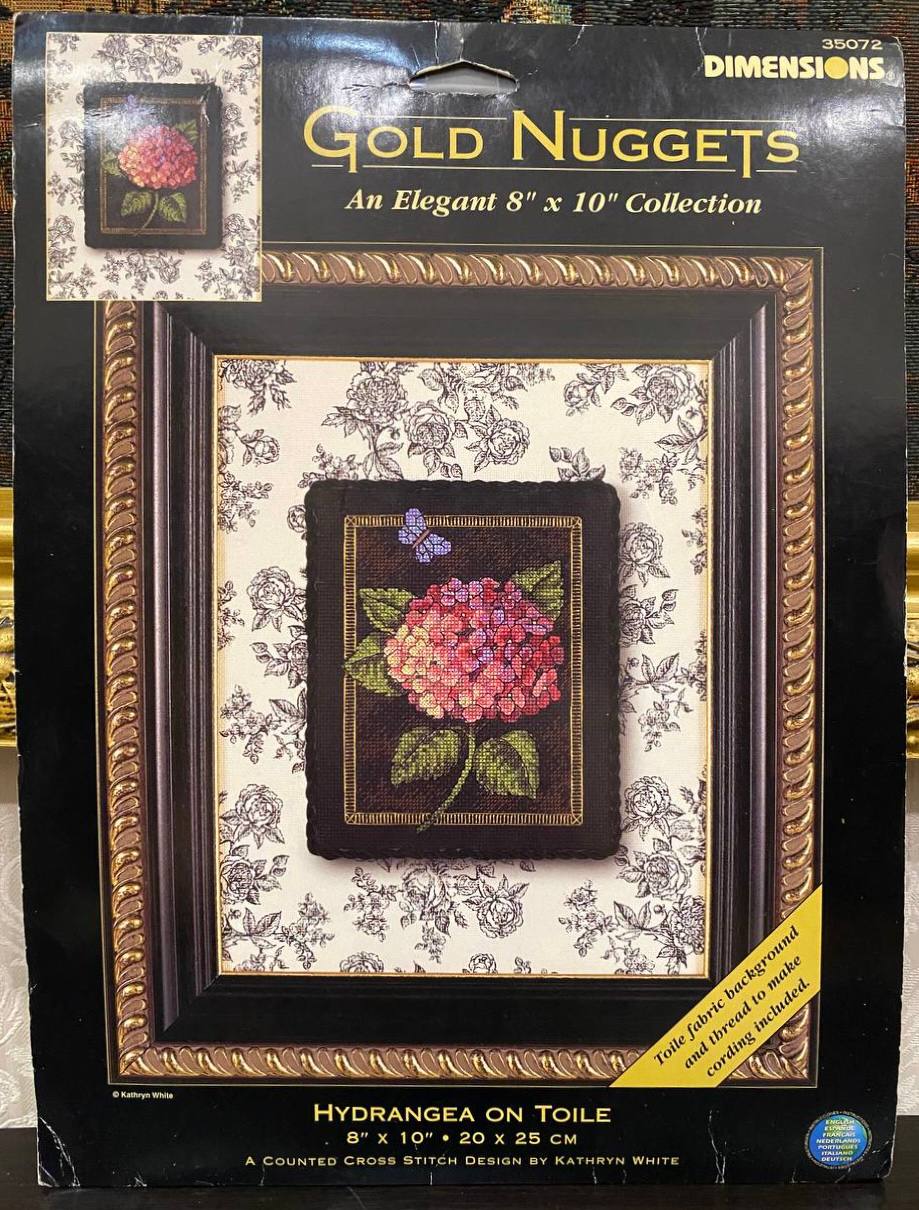 Dimensions Gold Nuggets #35072 — “Hydrangea on Toile” 🌸🦋 дизайн Kathryn White