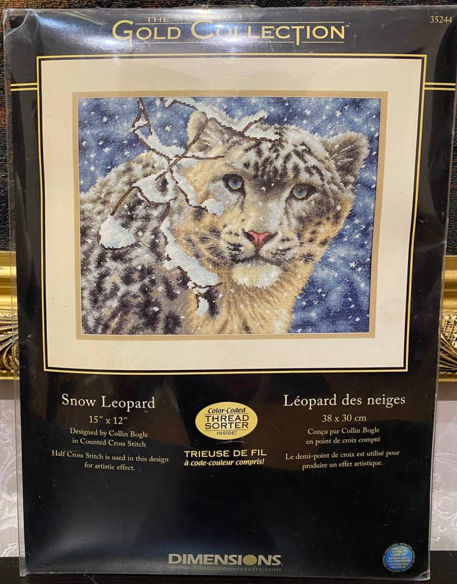❄️🐆 Dimensions Gold Collection “Snow Leopard” №35244 — погляд, від якого неможливо відвести очі…